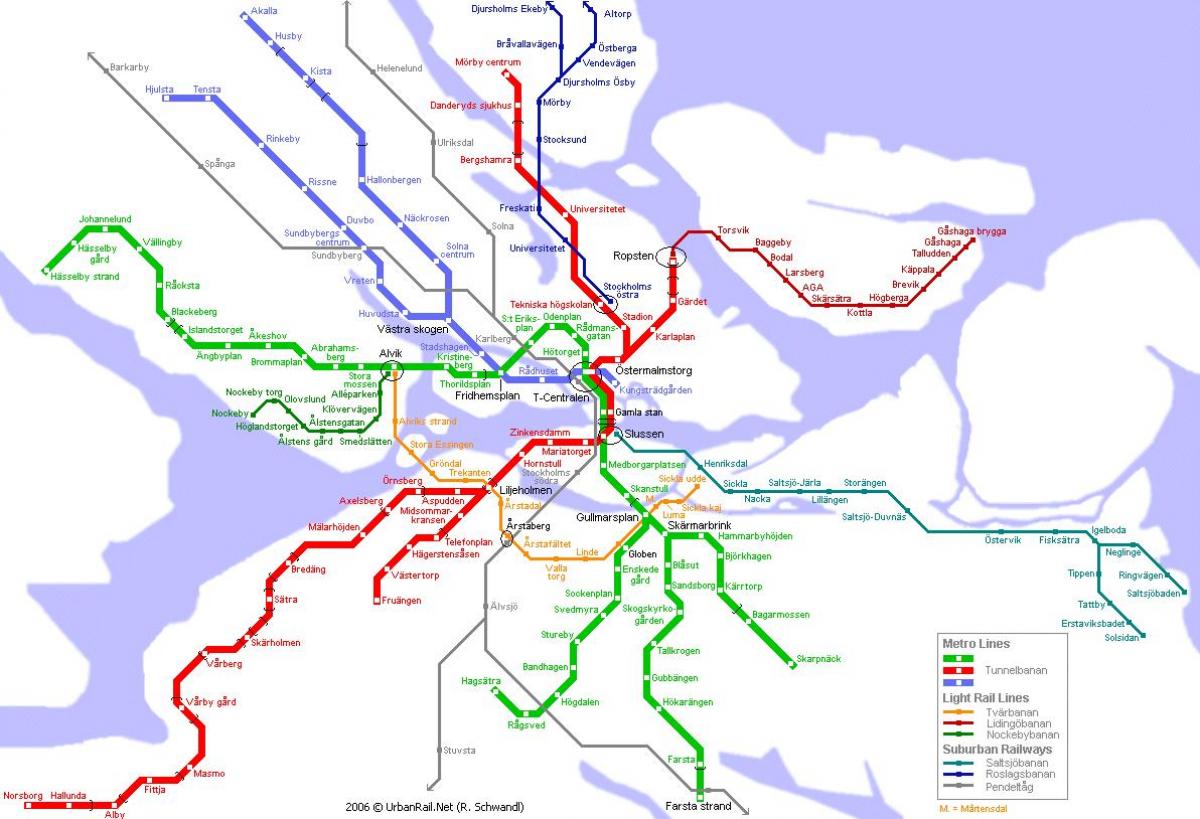 karta podzemne željeznice Stockholm Švedska