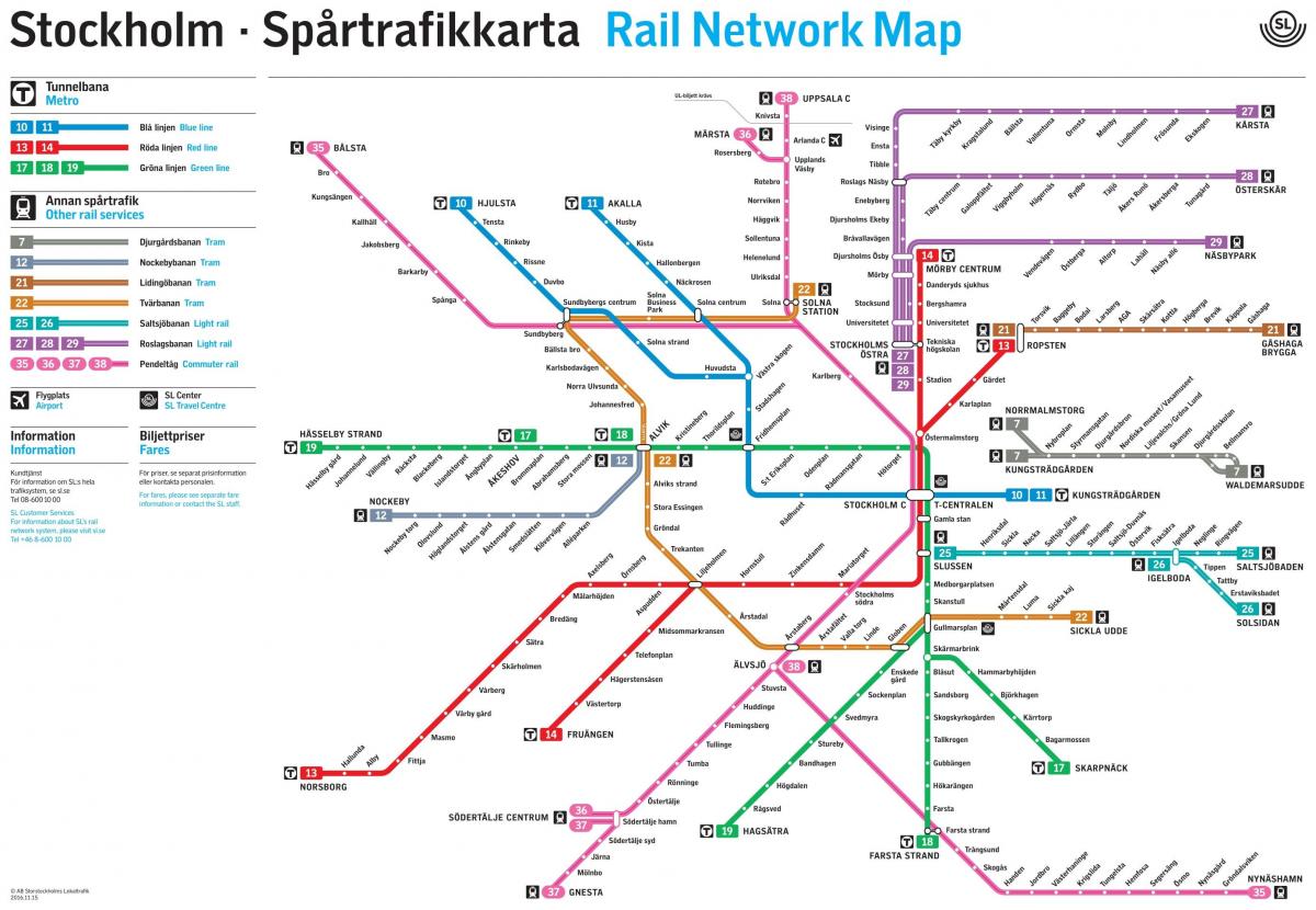 dijagram toka podzemne željeznice u Stockholmu