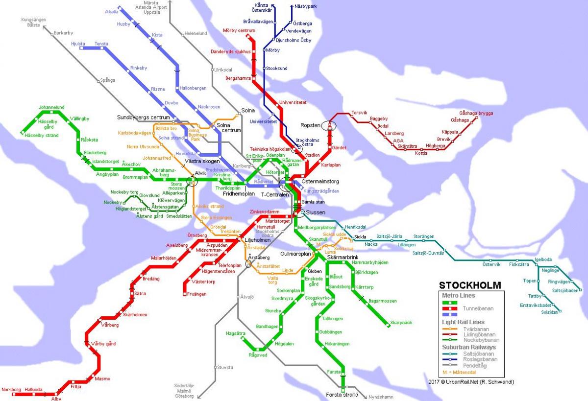 karta podzemne željeznice Stockholm