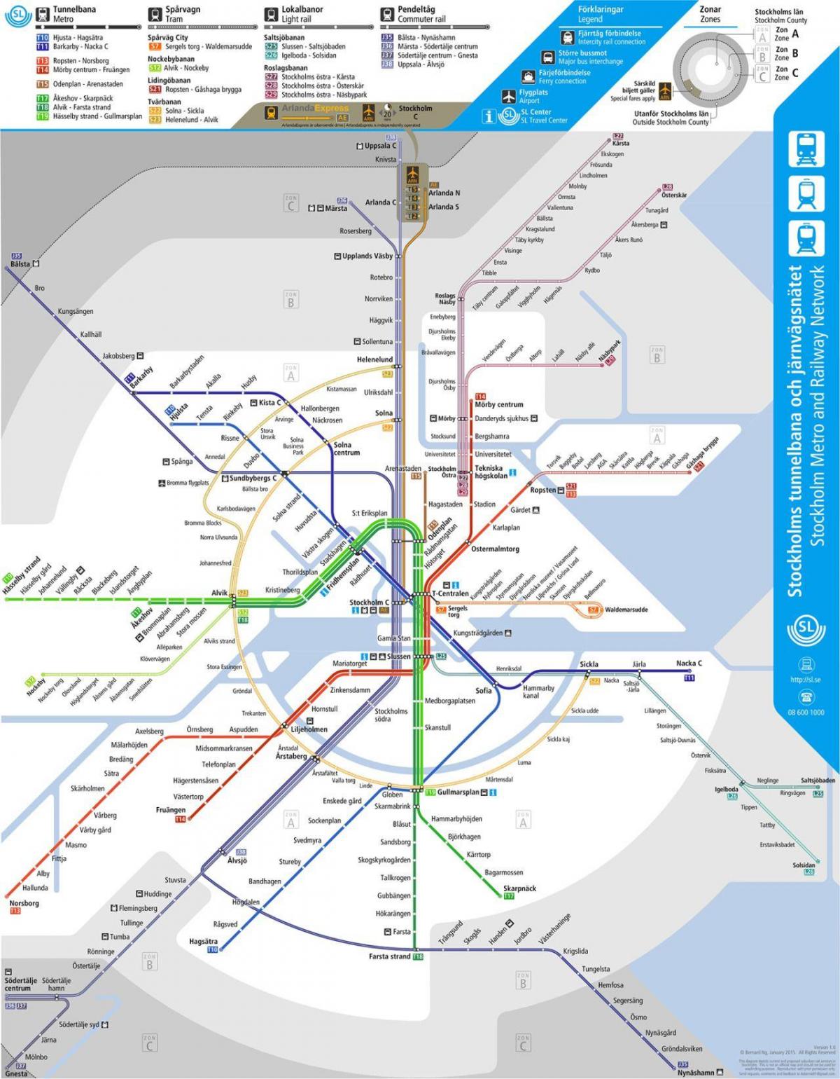 karta javnog prijevoza u Stockholmu