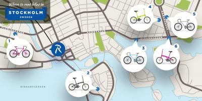 Stockholm gradske bicikle kartu
