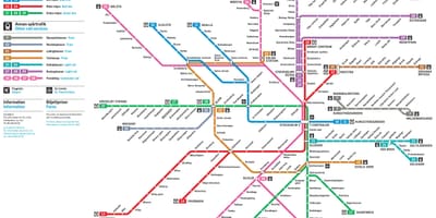 Stockholm željezničke mreže na karti