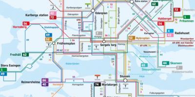 Stockholm autobusne linije na karti