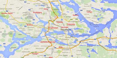 Karte za Stockholm četvrtine