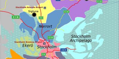 Karte za Stockholm Švedska području