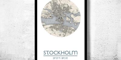 Karte za Stockholm, karta bilbord 
