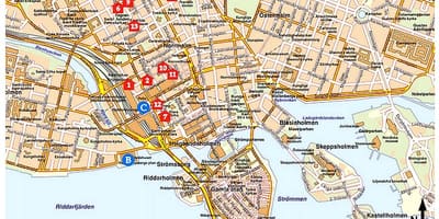 Turistička karta Stockholm, Švedska